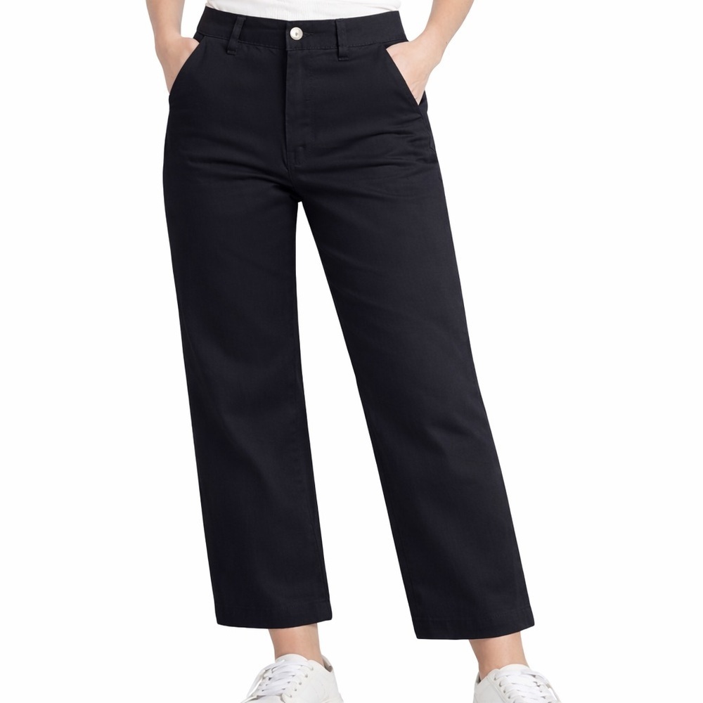 Kotn Black Cotton Straight Leg Pants Size 6 Sustainable Stretch